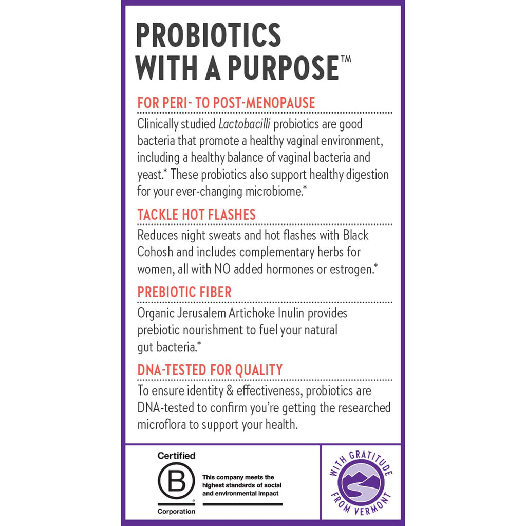 New Chapter All-Flora Probiotic Menopause Balance, Ultra-Concentrated Probiotics for Women with Black Cohosh for Menopause Hot Flashes, 100% Vegan, 30 Vegan Capsules New Chapter Au supplements