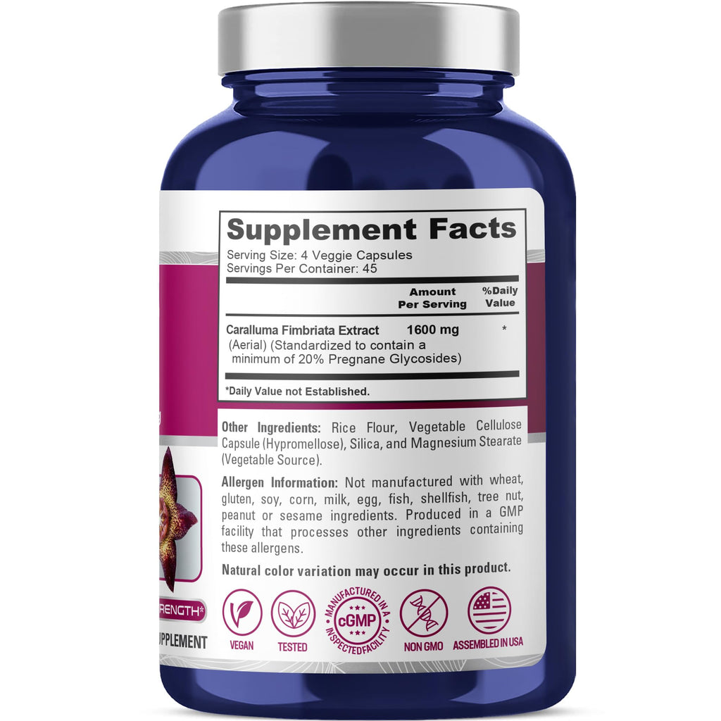 NusaPure Caralluma Fimbriata 1600mg - 180 Veggie Capsules (Non-GMO, Vegan) NusaPure Au supplements