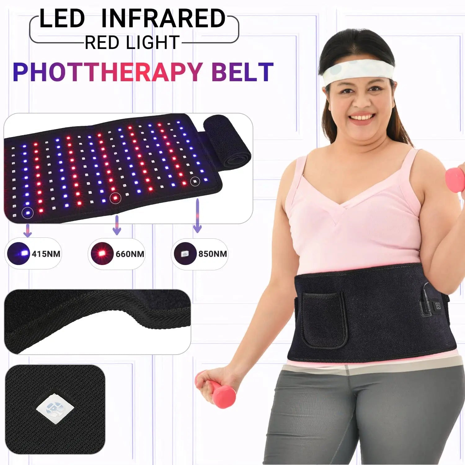 LPSAFP Red Light Therapy Belt for Body, Wearable Device with Blue, red and Near Infrared Light LPSAFP Au supplements