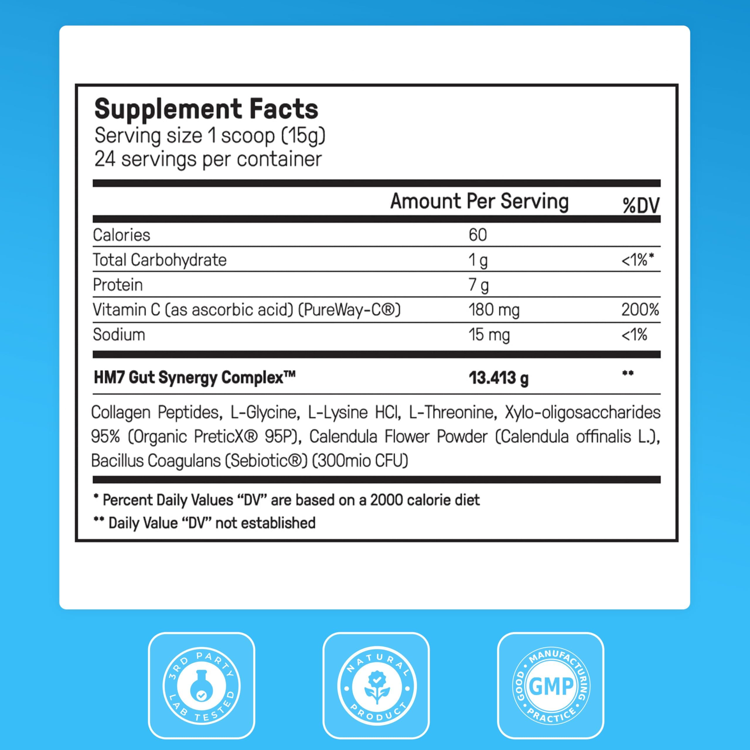 Happy Mammoth Complete Gut Repair Probiotic, Prebiotic, Fiber & Collagen Supplement for Gut Health, Digestion, Healthy Gut Microbiome, Reduces Constipation