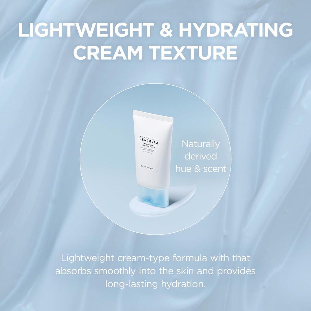 SKIN1004 Hyalu-Cica Moisture Cream, Face Moisturizer with Hyaluronic Acid, Centella Cream for Deep Hydration, Lightweight Nourishing