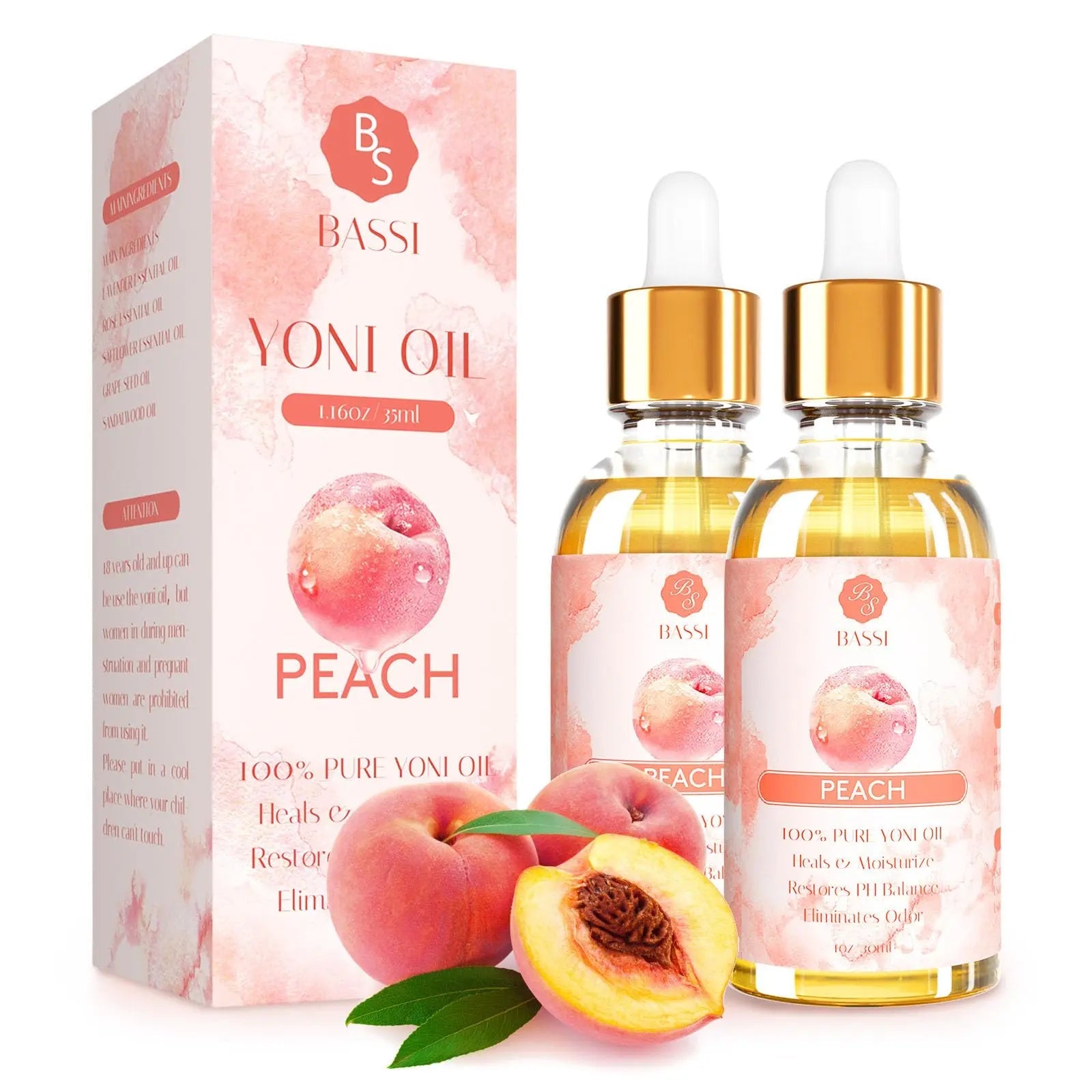 2 Pack Yoni Essential Oil Organic Feminine Oil Eliminates Odor Vaginal Moisturizer for Wetness BASSI Au supplements