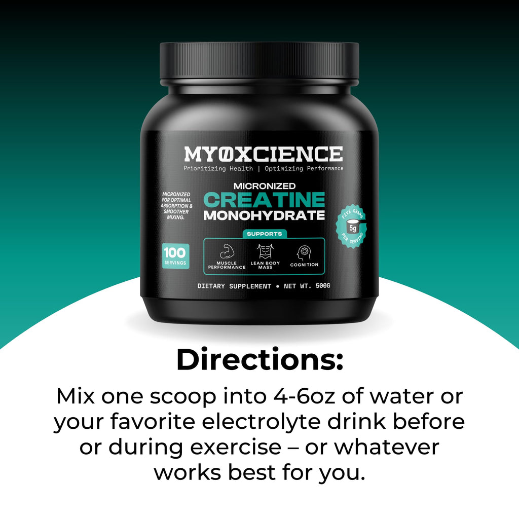 MYOXCIENCE Micronized Creatine | Supports Muscle Performance, Lean Body Mass, & Cognition | 100 Servings MYOXCIENCE Au supplements