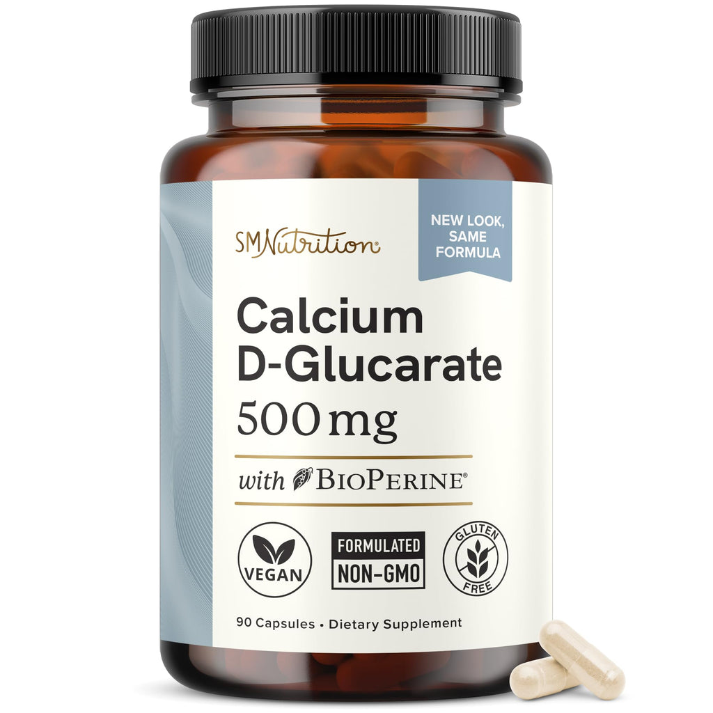Calcium D-Glucarate | 500MG | CDG for Liver Detox and Cleanse, Hormone Balance, and Menopause Support | Calcium Supplement | Vegan, Non-GMO, Third-Party Tested | 90 Capsules (3-Month Supply) SMNutrition Au supplements