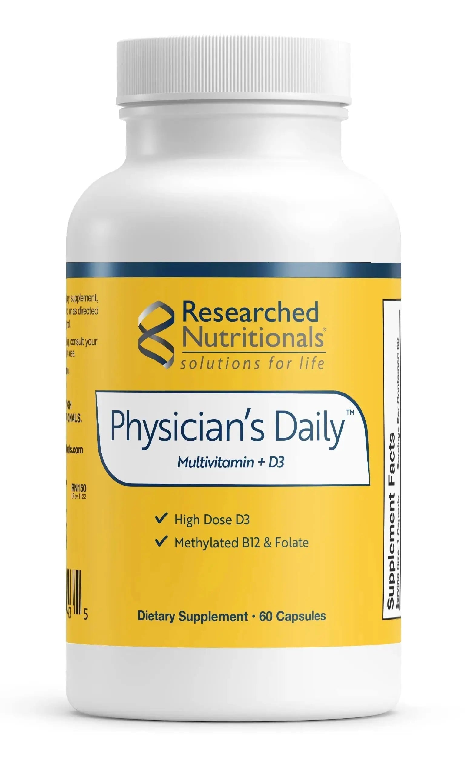 Researched Nutritionals Physician's Daily + D3 Supplement - Daily Multivitamin for Men and Women with Vitamin D3 2000iu Researched Nutritionals Au supplements