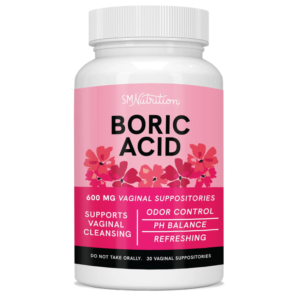 Boric Acid Suppositories for Women | 600mg | for pH Balance, Vaginal Odor & Itching | Feminine Hygiene SMNutrition Au supplements