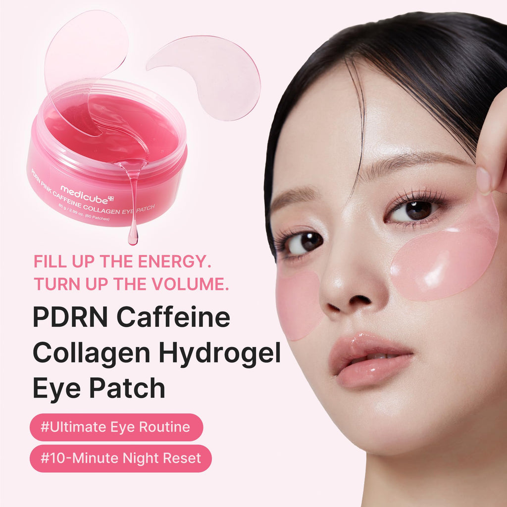 medicube PDRN Caffeine Collagen Eye Patch | Gel Eye Patches for the appearance of Dark Circles, Undereye Bags
