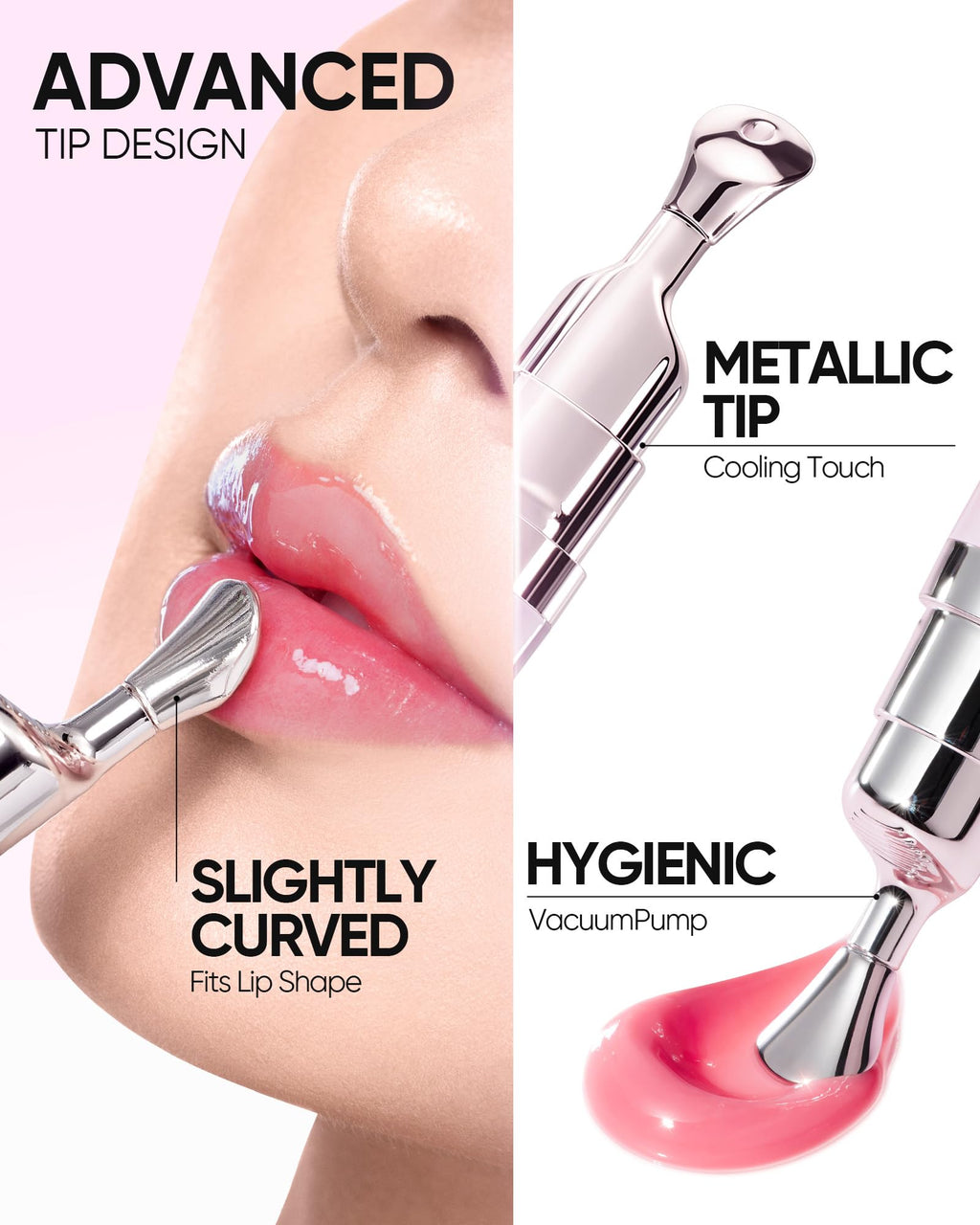 SKINTIFIC Peptide Brightening Lip Serum, Hydrating & Plumping Tinted Lip Gloss, Moisturizing Lip Balm with Polypeptides