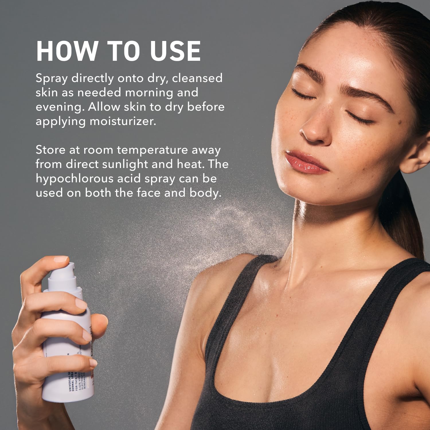 Prequel Skin Universal Skin Solution Hypochlorous Acid Spray for Face and Body. Fine Mist HOCL Facial Cleanser and Dermal