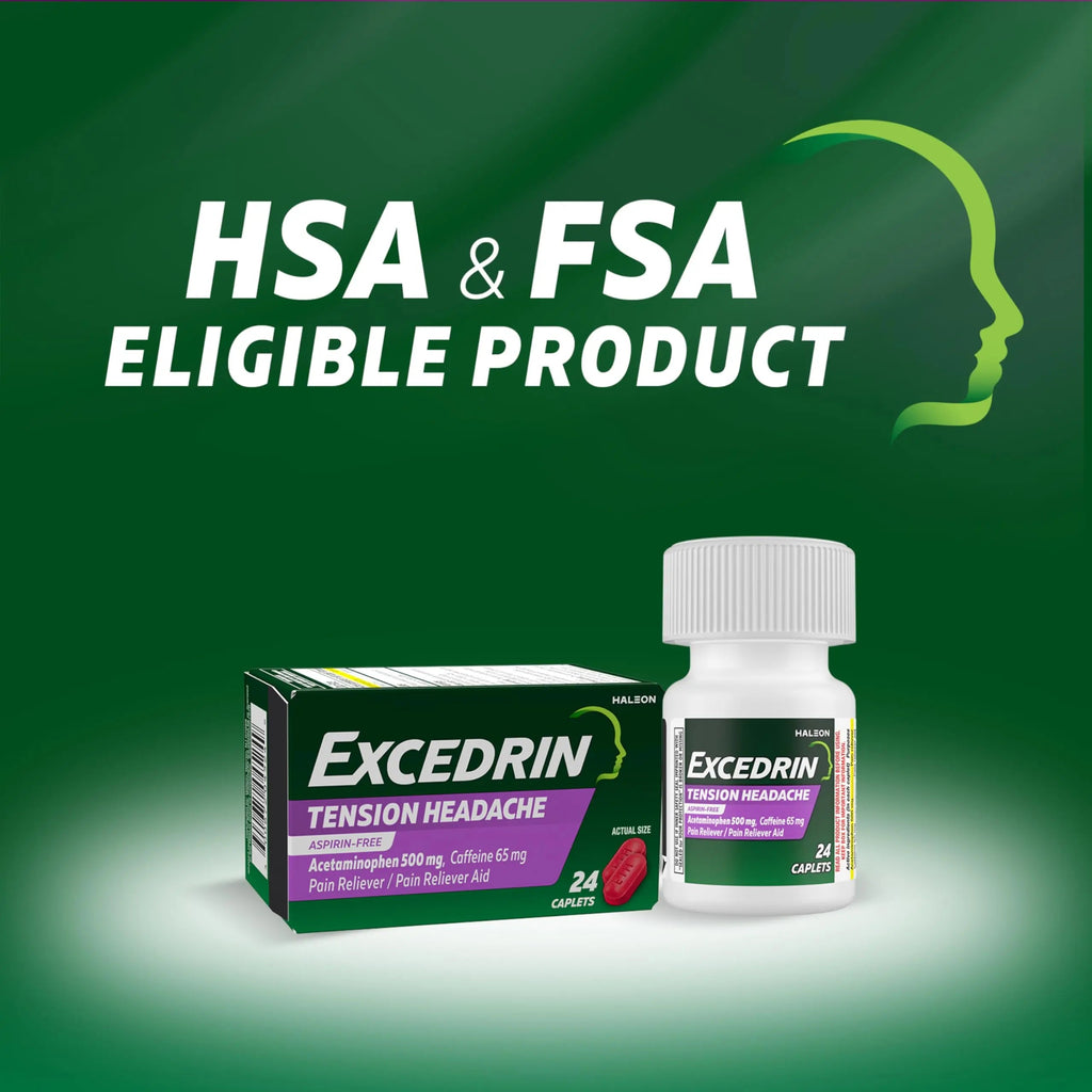 Excedrin Tension Headache Relief Caplets Without Aspirin for Head, Neck and Shoulder Pain Relief - 100 Count Excedrin Au supplements