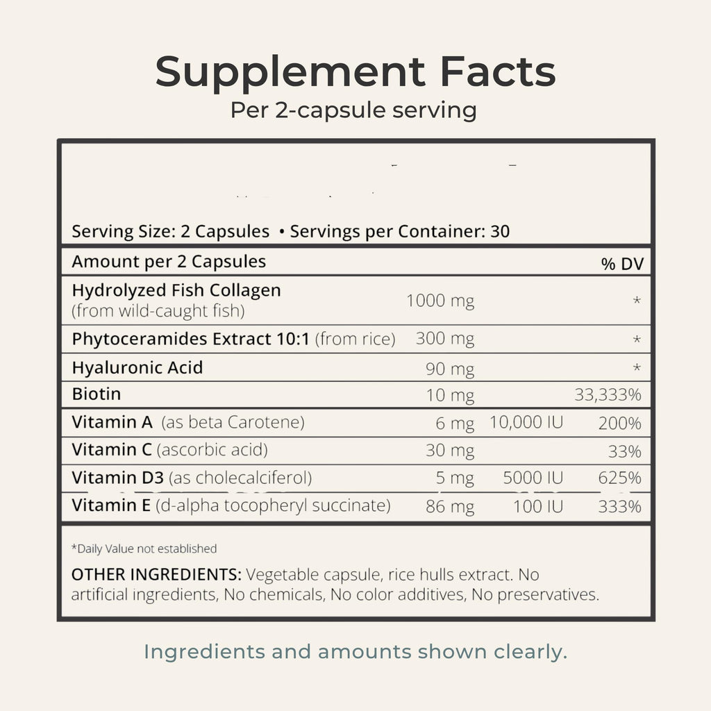 Zi-Collagen Marine Collagen Capsules for Skin, Hair & Nails Support – with Phytoceramides, Hyaluronic Acid, Biotin