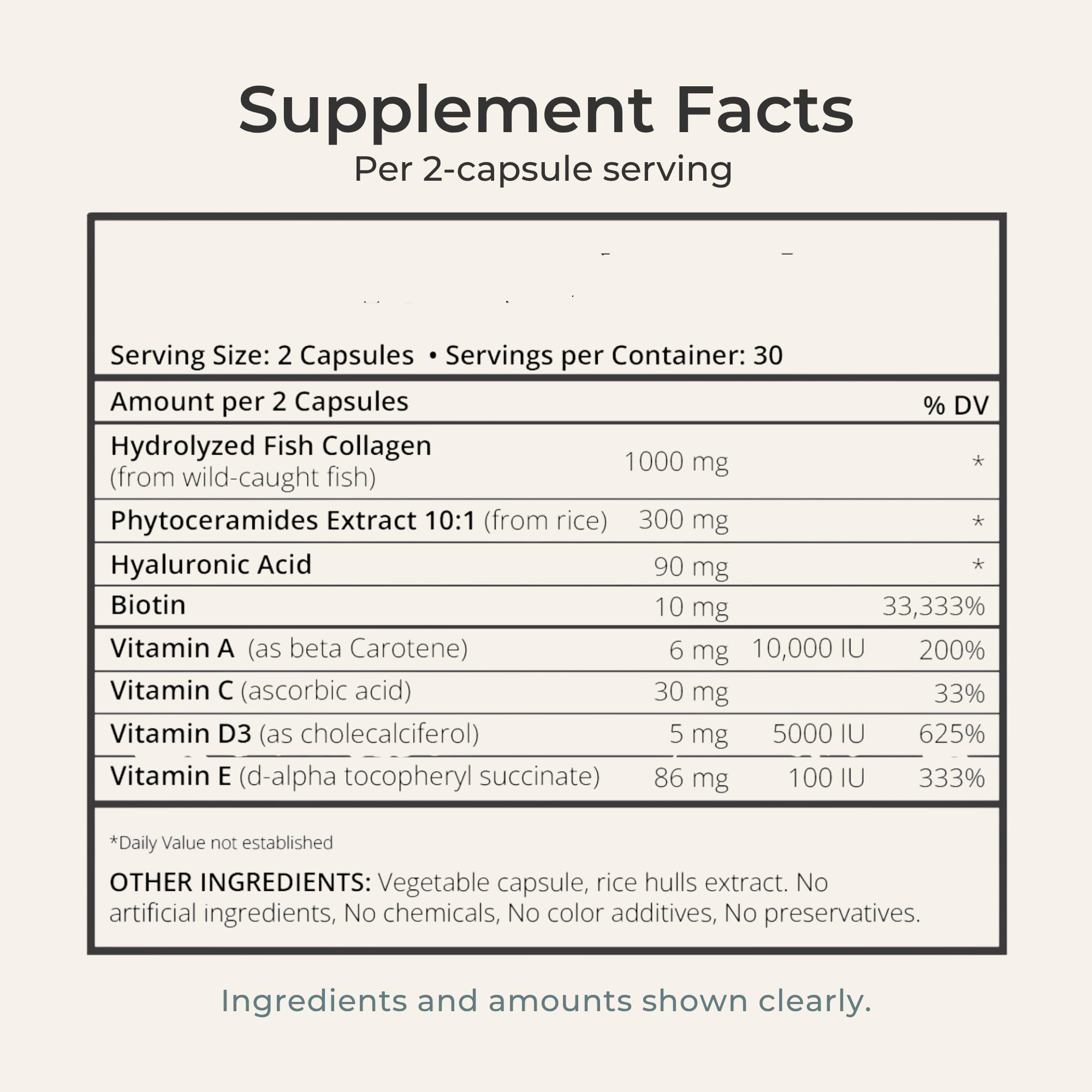 Zi-Collagen Marine Collagen Capsules for Skin, Hair & Nails Support – with Phytoceramides, Hyaluronic Acid, Biotin