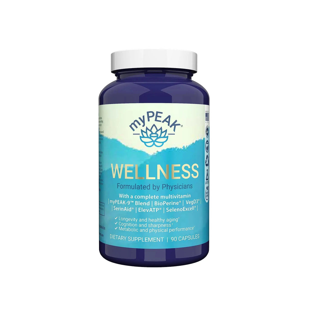 myPEAK Wellness Award-Winning Vegan Multivitamin with ElevATP Ancient Peat Extract, Natural Astaxanthin, Iron, Resveratrol and Alpha GPC myPEAK Au supplements