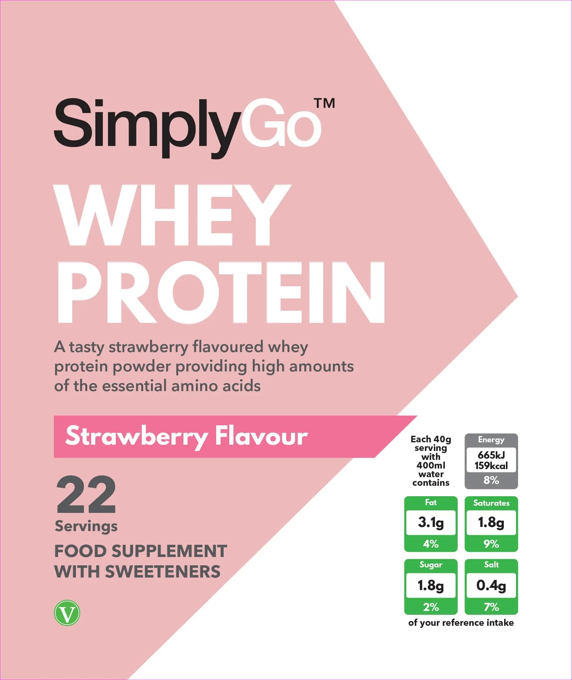 SimplyGo Whey Protein Powder | 900g | Simply Add 30g to Water, Juice or Shakes Simply Supplements Au supplements