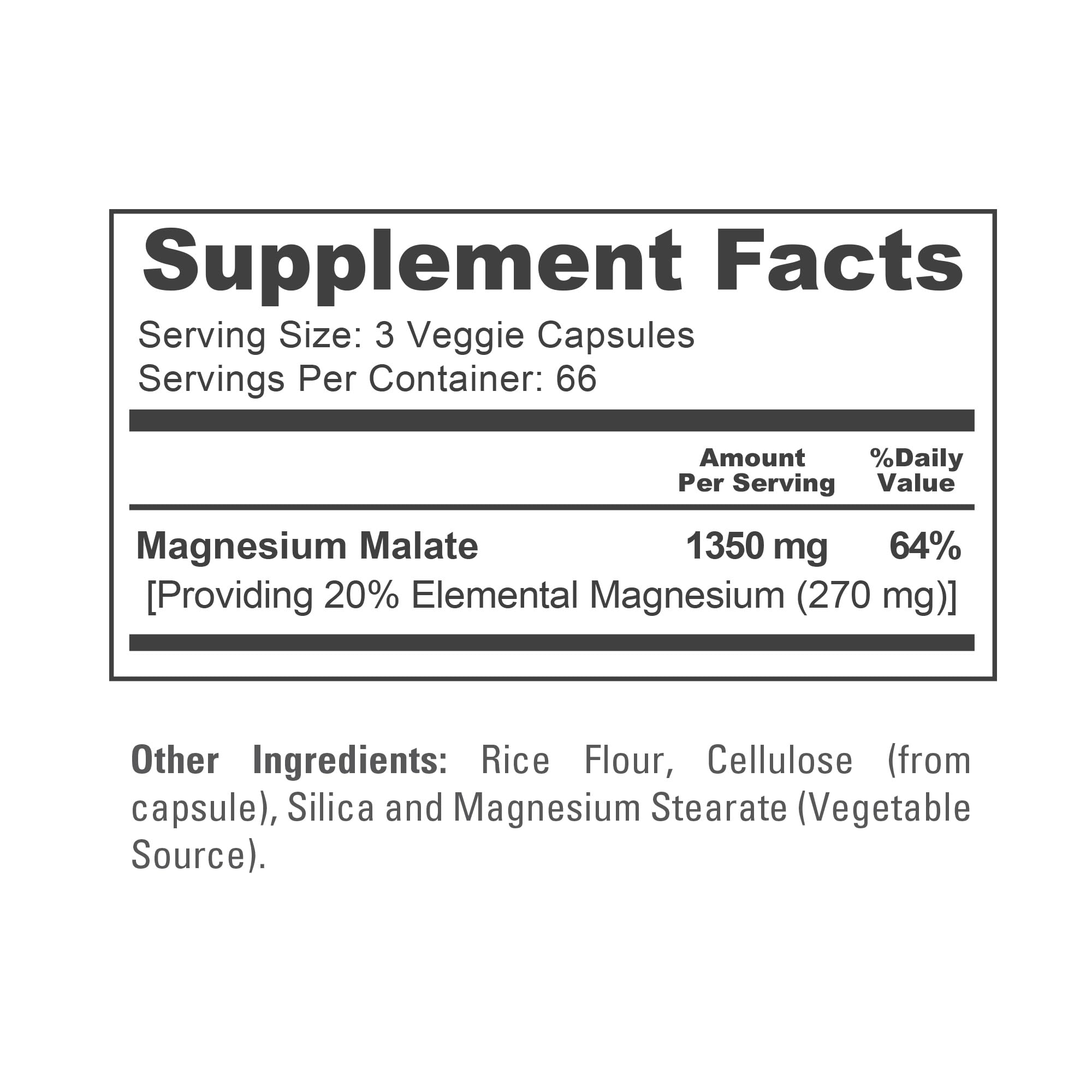 NusaPure Magnesium Malate 1350mg 200 Veggie Capsules (Vegan, Non-GMO, Vegan) NusaPure Au supplements