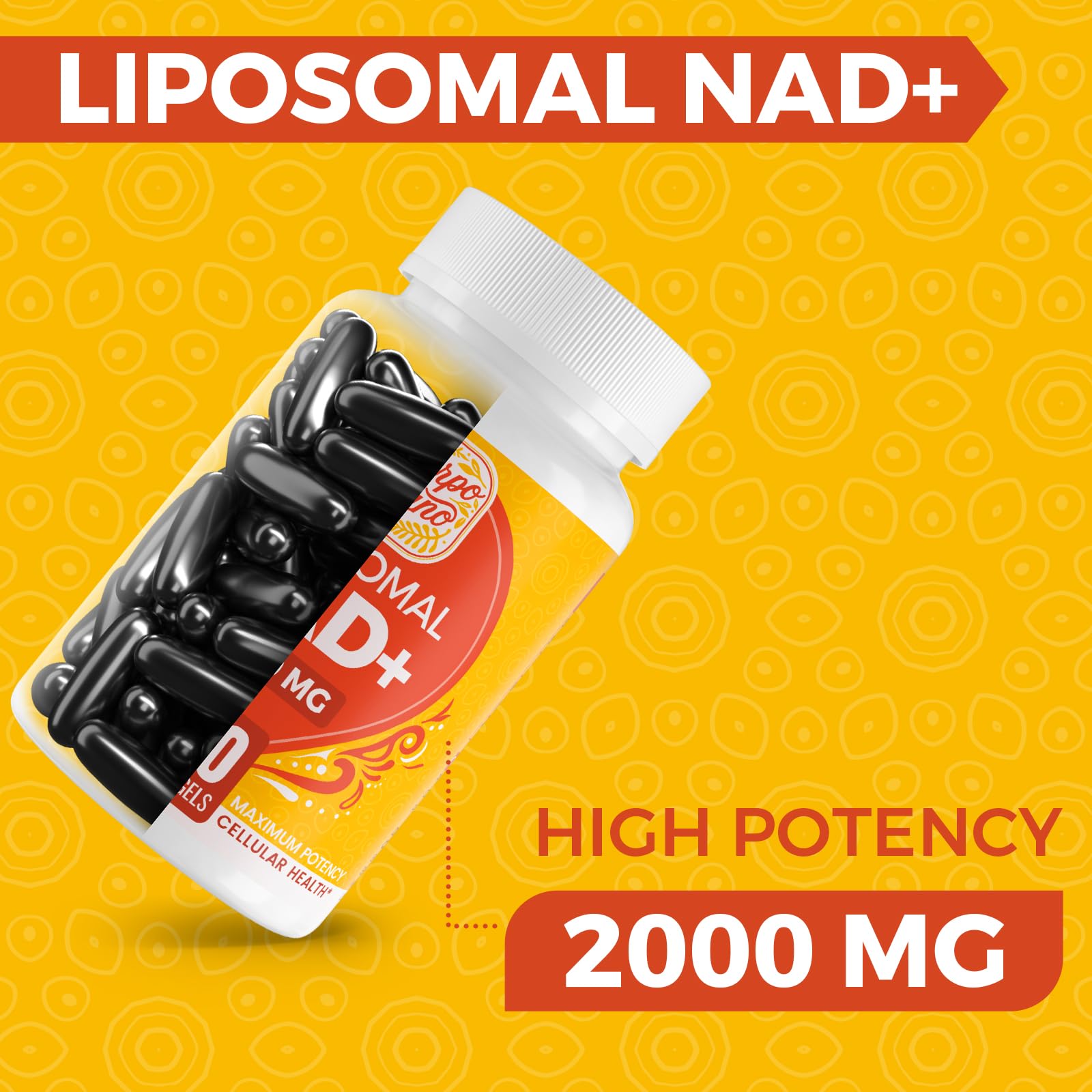 Cuerpo Sano 2000 MG NAD Supplement, Liposomal NAD+ with High Absorption, More Efficient Than Nicotinamide Riboside, Pure & Plus Boosting Supplement, Aging Defense, Metabolism & Cellular, 60 softgels Cuerpo Sano Au supplements