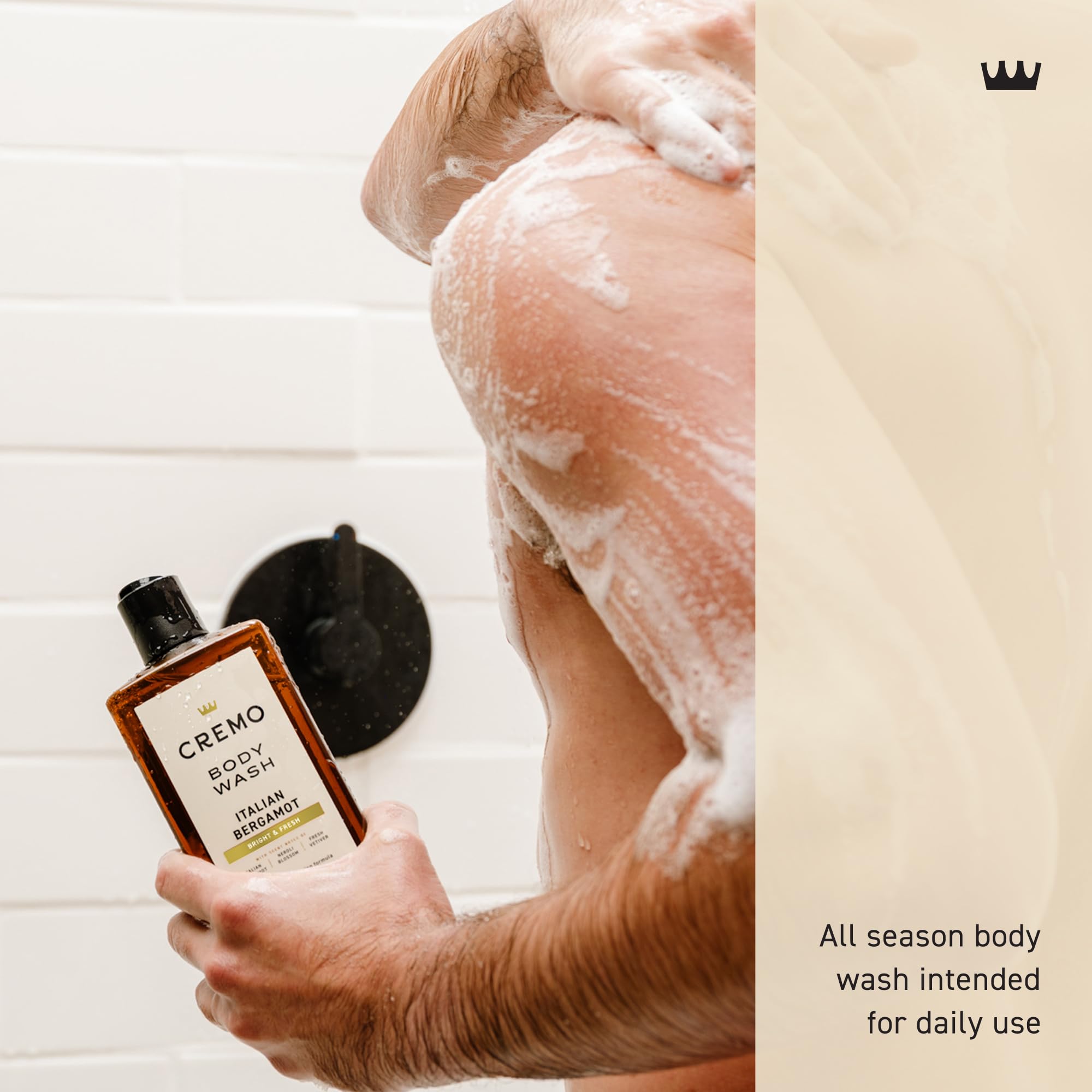 Cremo Body Wash for Men, Rich-Lathering Italian Bergamot, 16 Fl Oz