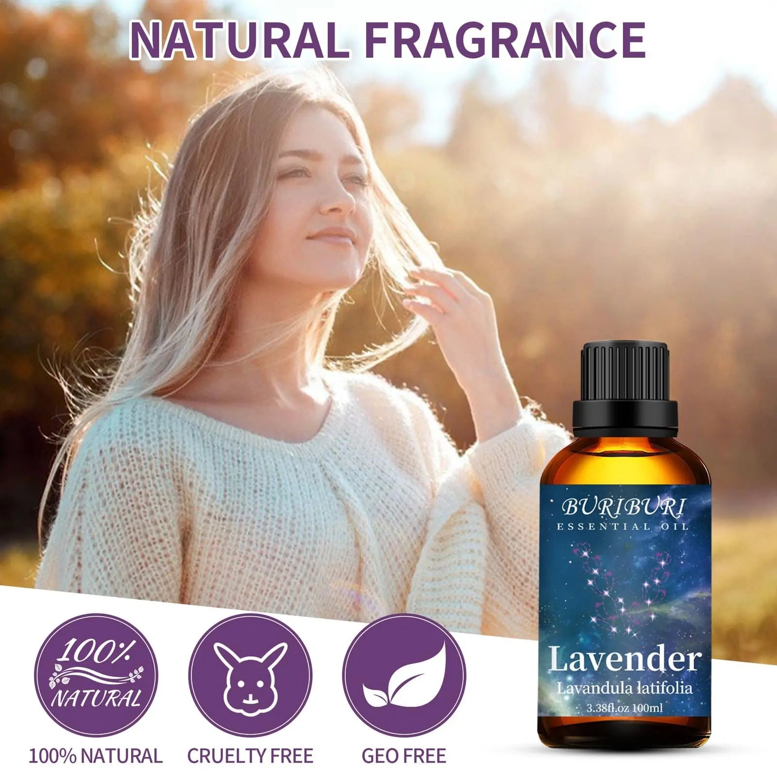 BURIBURI Lavender Essential Oil 100ML, 100% Pure Undiluted, Natural, Organic Aromatherapy Oil Lavender Oils BURIBURI Au supplements