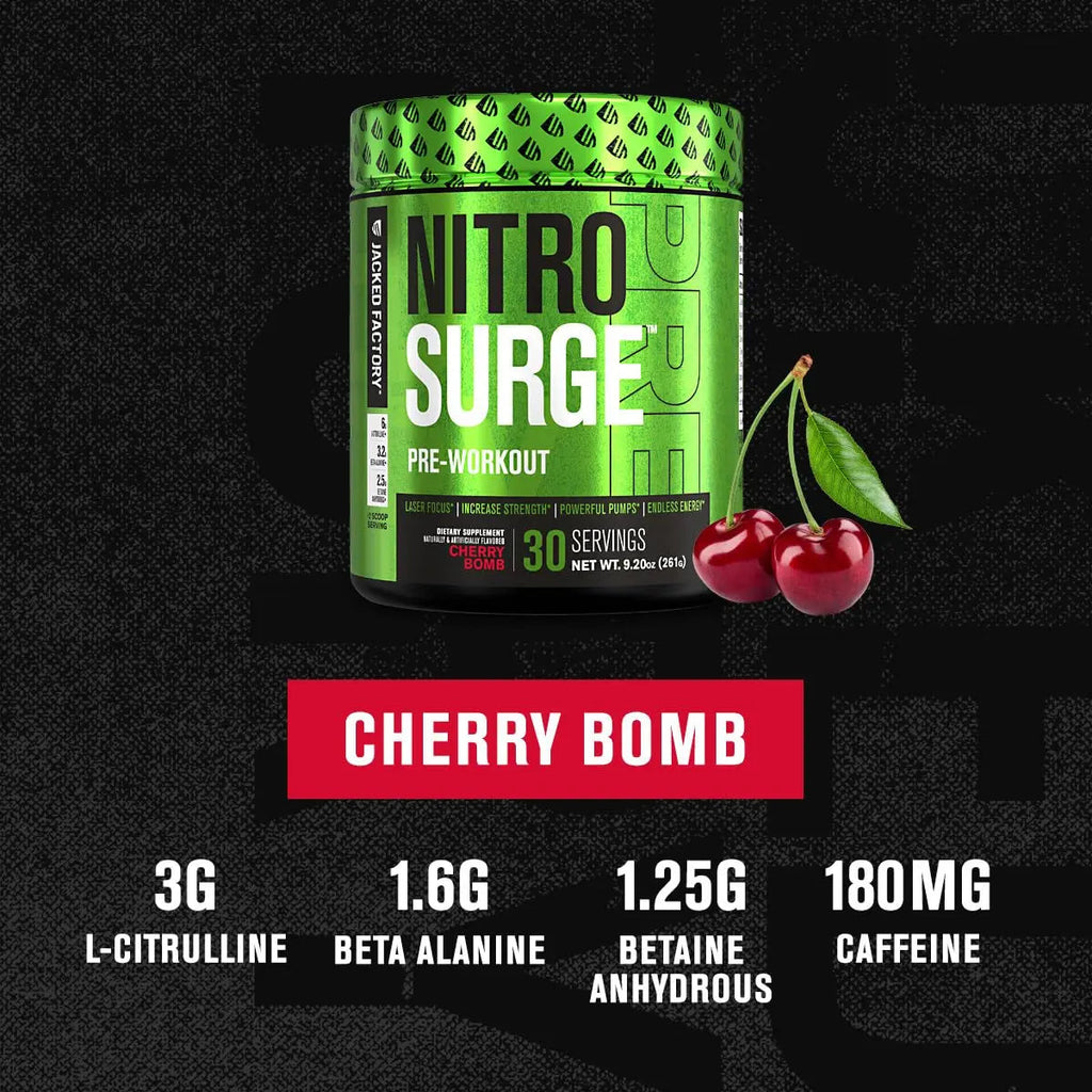 NITROSURGE Pre Workout Supplement - Endless Energy, Instant Strength Gains Jacked Factory Au supplements