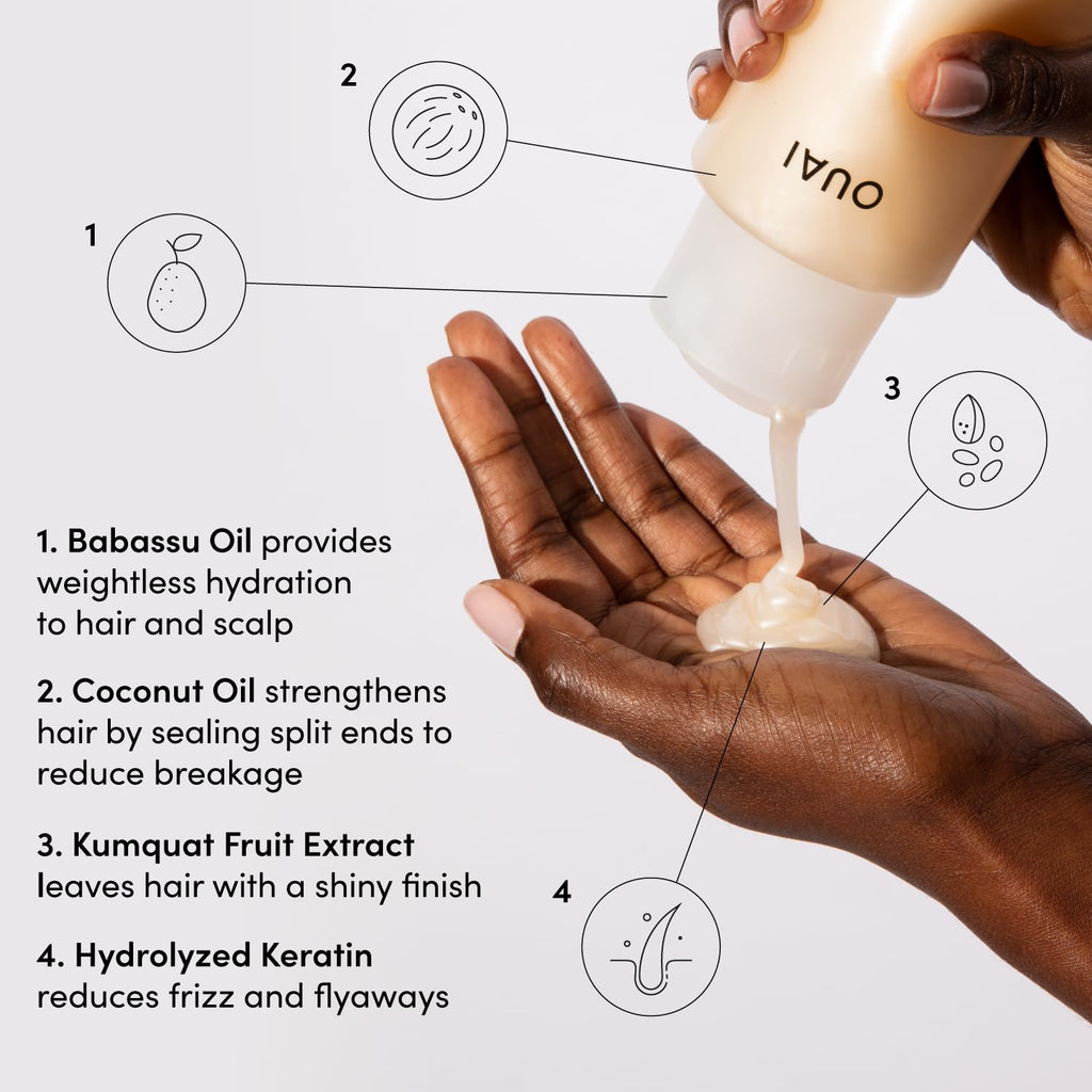 OUAI Medium Hair Shampoo and Conditioner Set - Sulfate-Free Shampoo and Conditioner for Women & Men - Made with Keratin, Shea Butter & Avocado Oil - Free of Parabens & Phthalates (10 Fl Oz) OUAI Au supplements