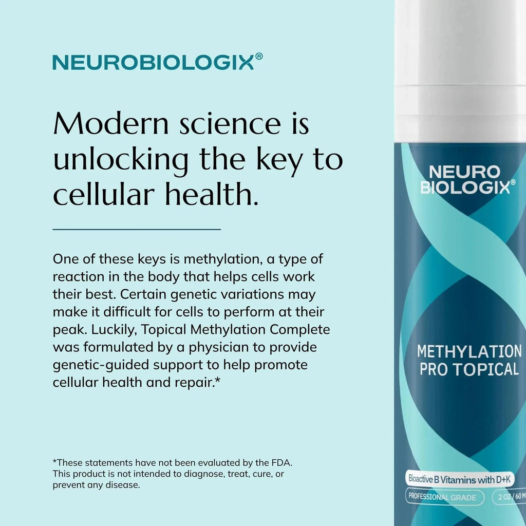 Neurobiologix Methylation Pro Topical for Men and Women, Bioactive B Vitamin Cream with Methylfolate, B6, B12, D3 & K1, Supports Cellular Energy Neurobiologix Au supplements