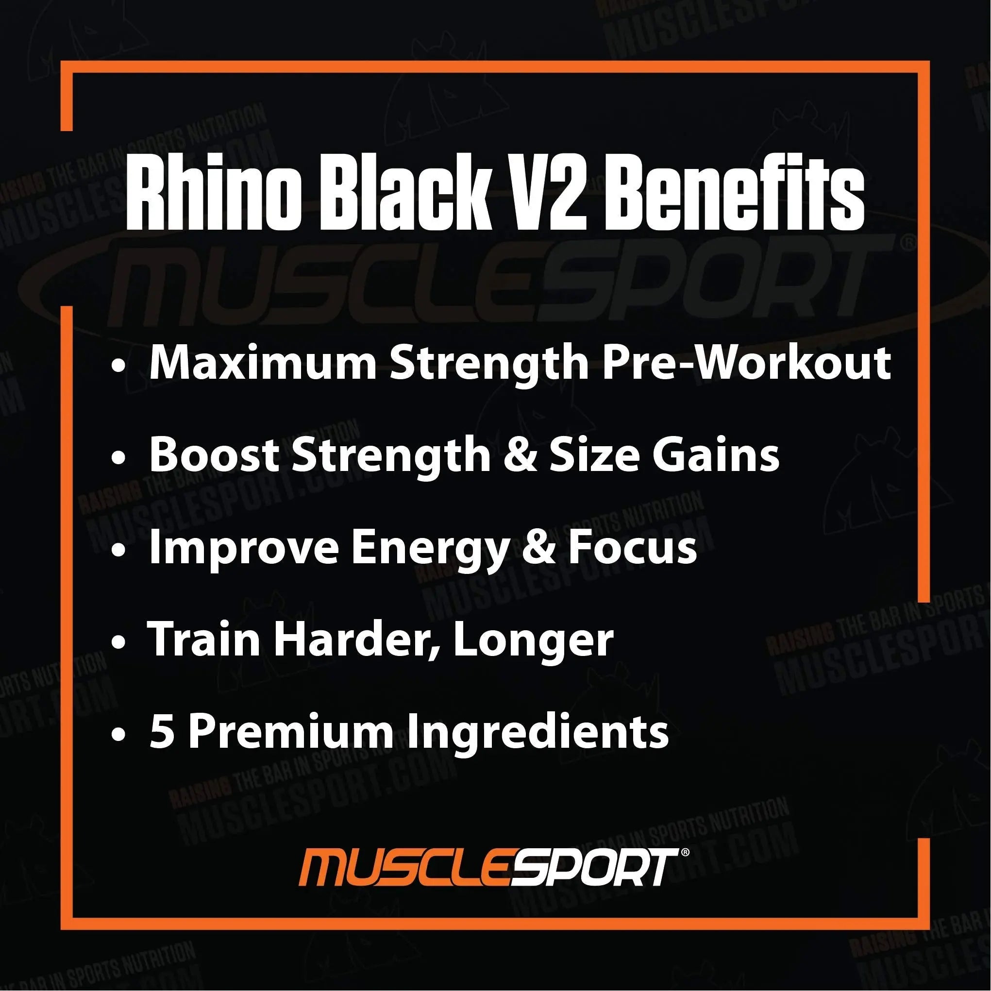 Rhino Black Pre Workout V2 - Preworkout Powder Supplement for Men & Women Musclesport Au supplements