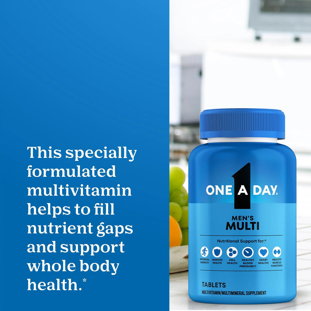 One A Day Multivitamin for Men - Daily Mens Multivitamins with Vitamin D, Zinc, Folic Acid, and B Vitamins, Physical Energy Support, 200 Count ONE A DAY Au supplements