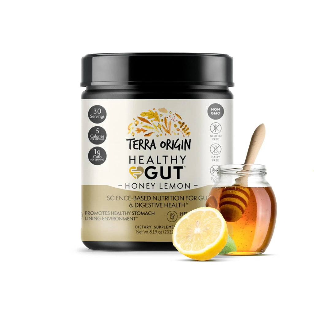 TERRA ORIGIN Healthy Gut Powder (Honey Lemon) | 30-Servings with L-Glutamine TERRA ORIGIN Au supplements