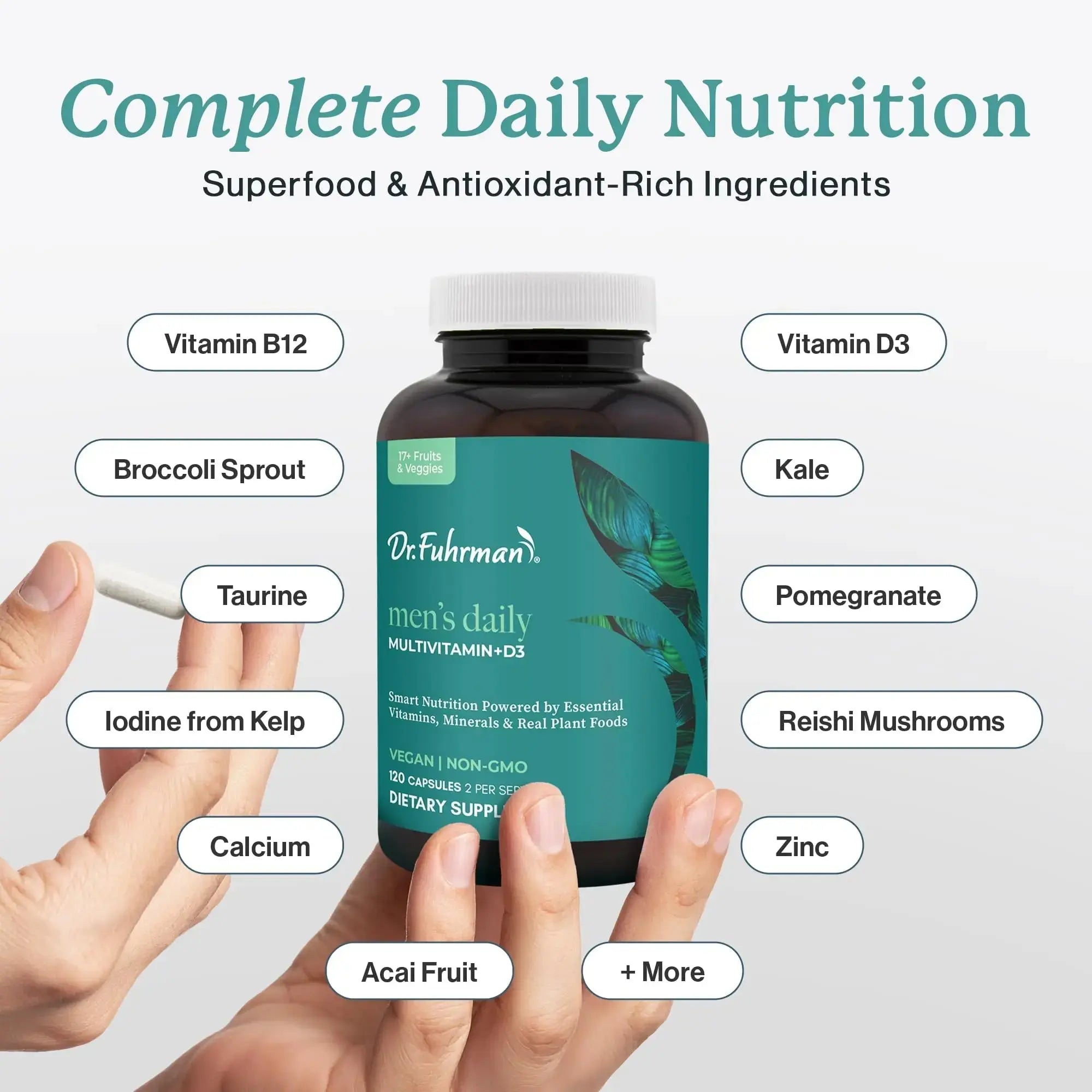 Dr. Fuhrman 2 Month Supply Multivitamin for Men + D3 Vitamin for Immune Support | Vegan Formula Womens Multivitamin with B12 & Zinc | Dr. Fuhrman Au supplements