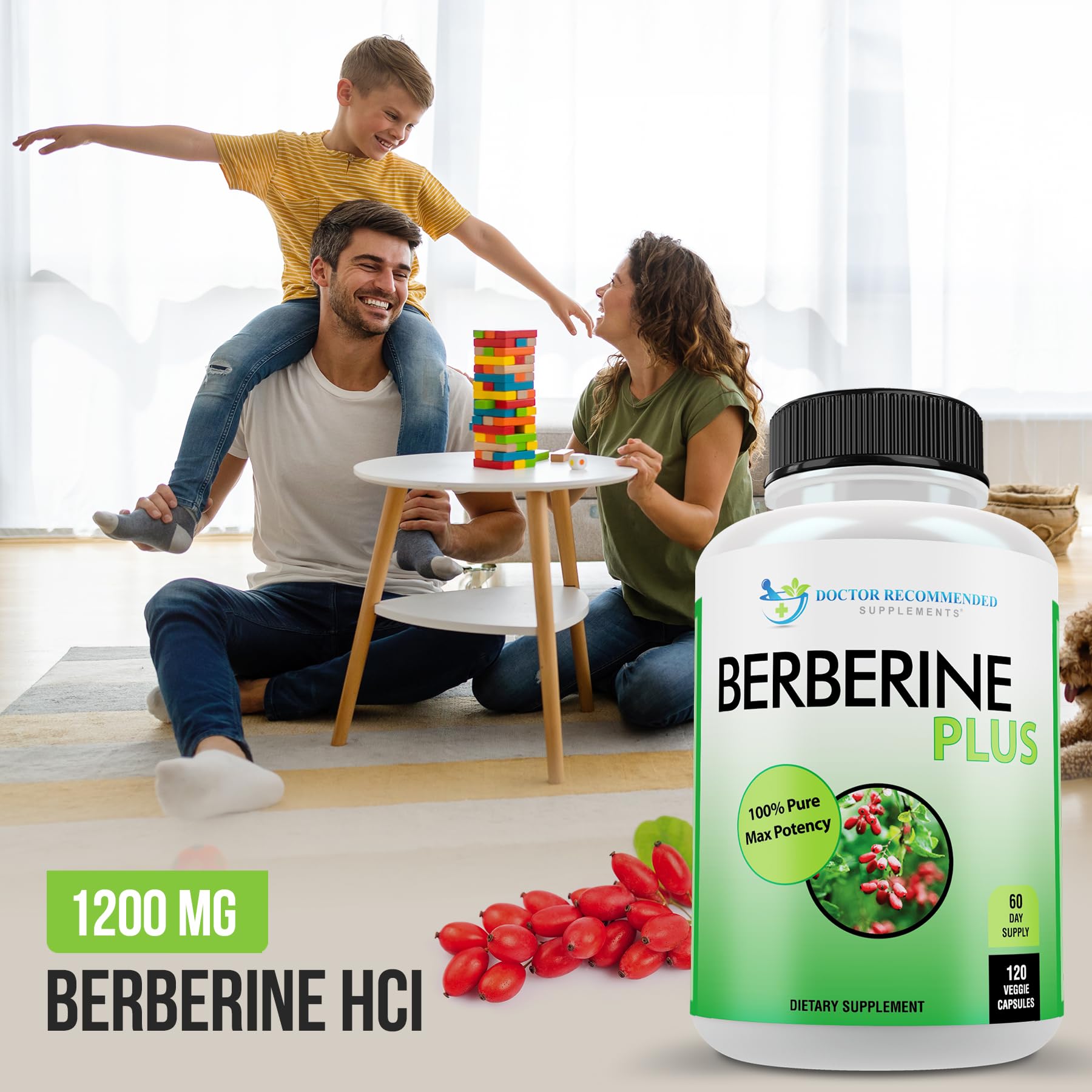 DOCTOR RECOMMENDED SUPPLEMENTS Plus 1200mg Per Serving - 120 Veggie Capsules with Royal Jelly