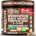 Clean Nutra Wormwood Black Walnut Pumpkin Seed Clove Oil Celery Garlic Grape Papaya Neem Diatomaceous Earth Womens Probiotic Gut Health Cleanse Detox Oregano