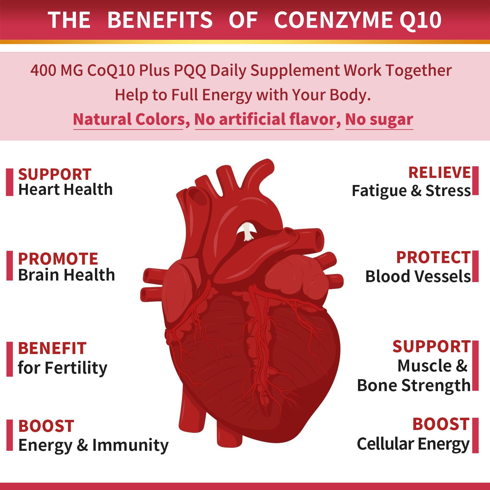 ZEBORA CoQ10-400mg-Softgels with PQQ, BioPerine & Omega-3, Coenzyme Q10(Ubiquinone) Supplement for High-Absorption, Powerful-Antioxidant