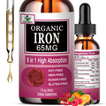 Vita letuo Iron Supplement for Women with Vitamin C,6-in-1 Liquid Supplement w/Vitamin B12,Vitamin B6,High Absorption Liquid Iron Drops for Red Blood Cells