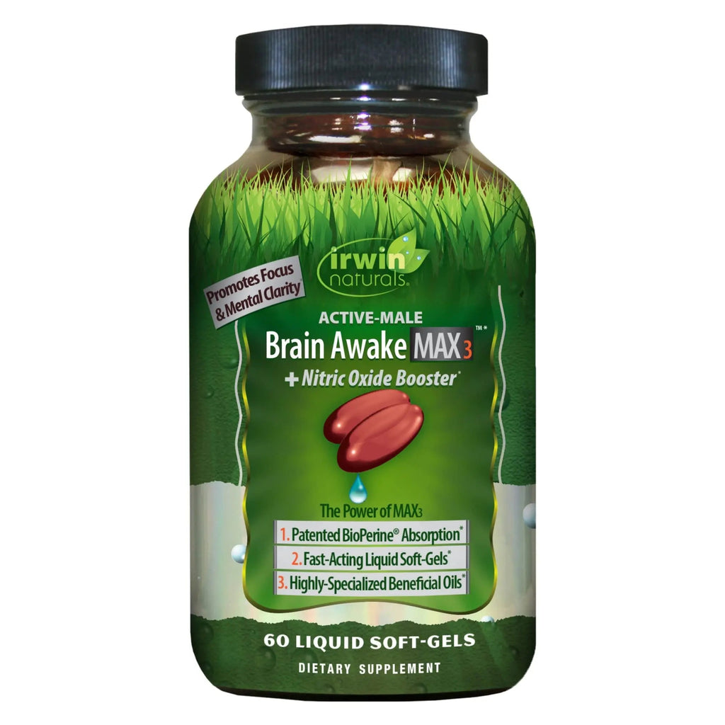 Irwin Naturals Brain Awake Max3 + Nitric Oxide Booster 60 Count Irwin Naturals Au supplements
