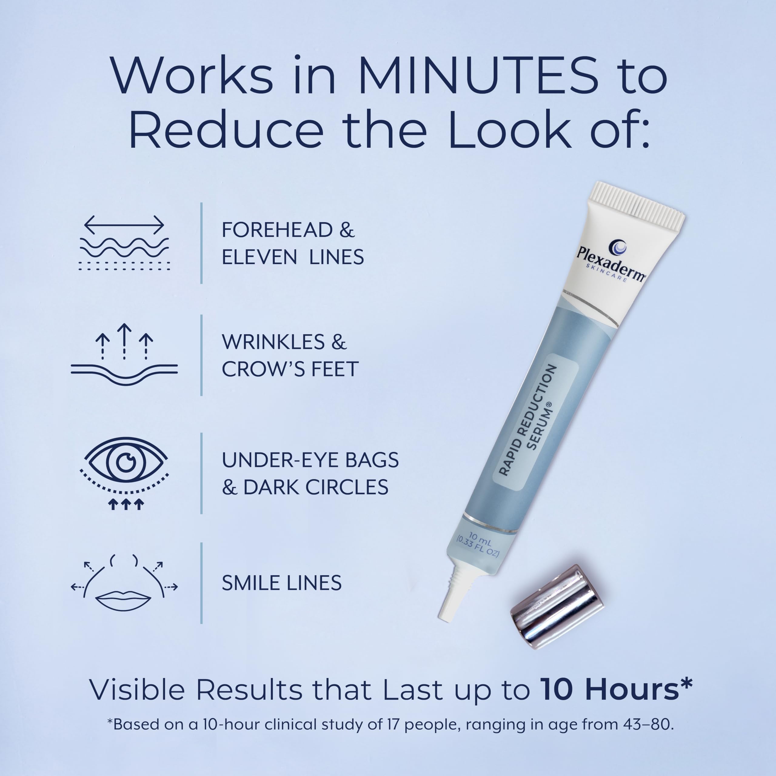 Plexaderm Rapid Reduction Eye Serum - Visibly Reduces Under-Eye Bags, Wrinkles, Dark Circles, Fine Lines & Crow's Feet Instantly