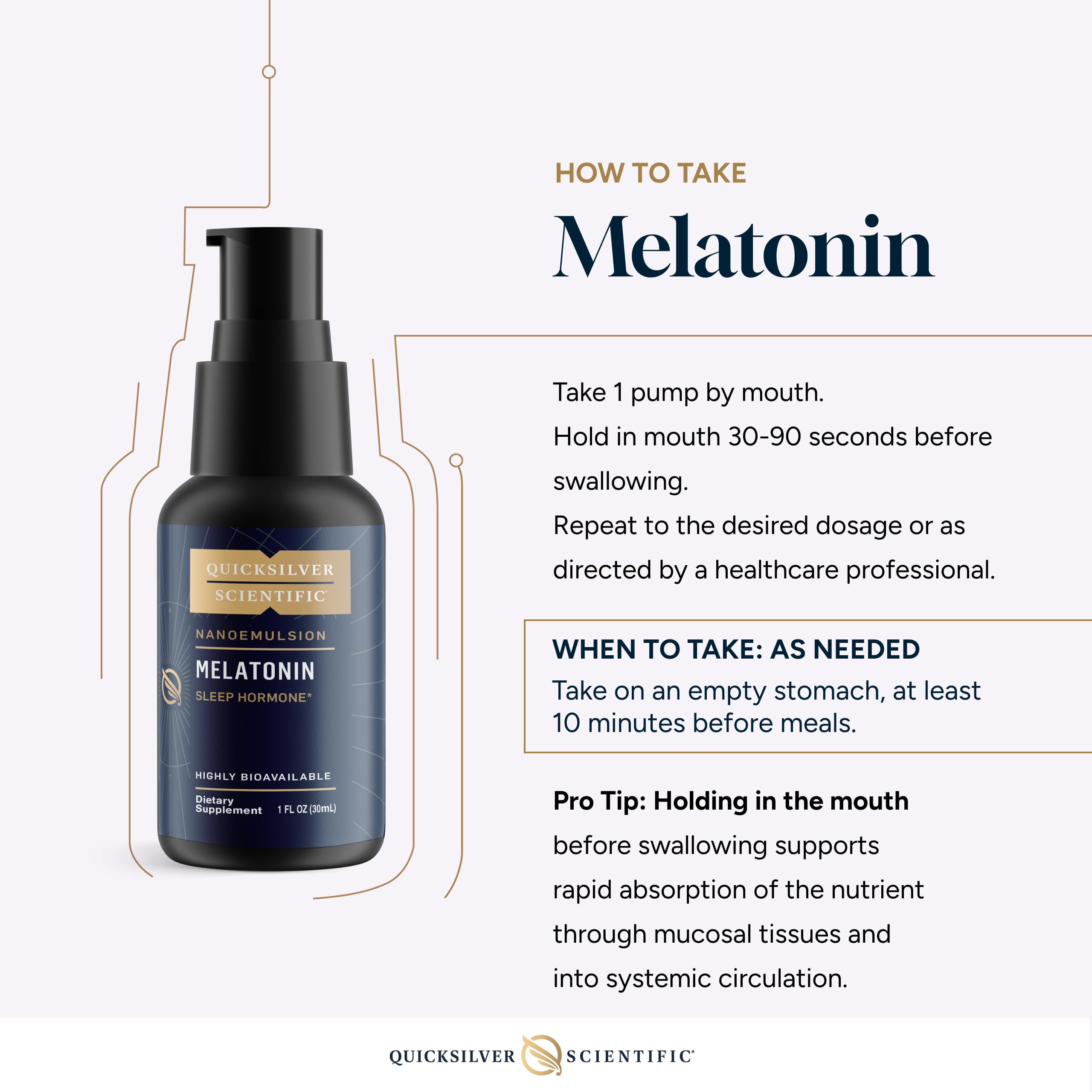 Quicksilver Scientific Liposomal Melatonin - Bedtime, Jet Lag & Immune Support Liquid for Adults - Efficient, Superior Absorption 1mg to Minimize Morning Drowsiness (30 ml) Quicksilver Scientific Au supplements