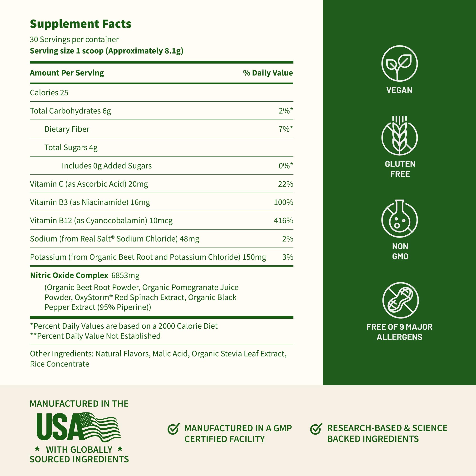Snap Supplements Organic Beet Root Powder Nitric Oxide Supplement for Men & Women, Red Spinach & Pomegranate, Supports Healthy Energy & Blood Pressure Already