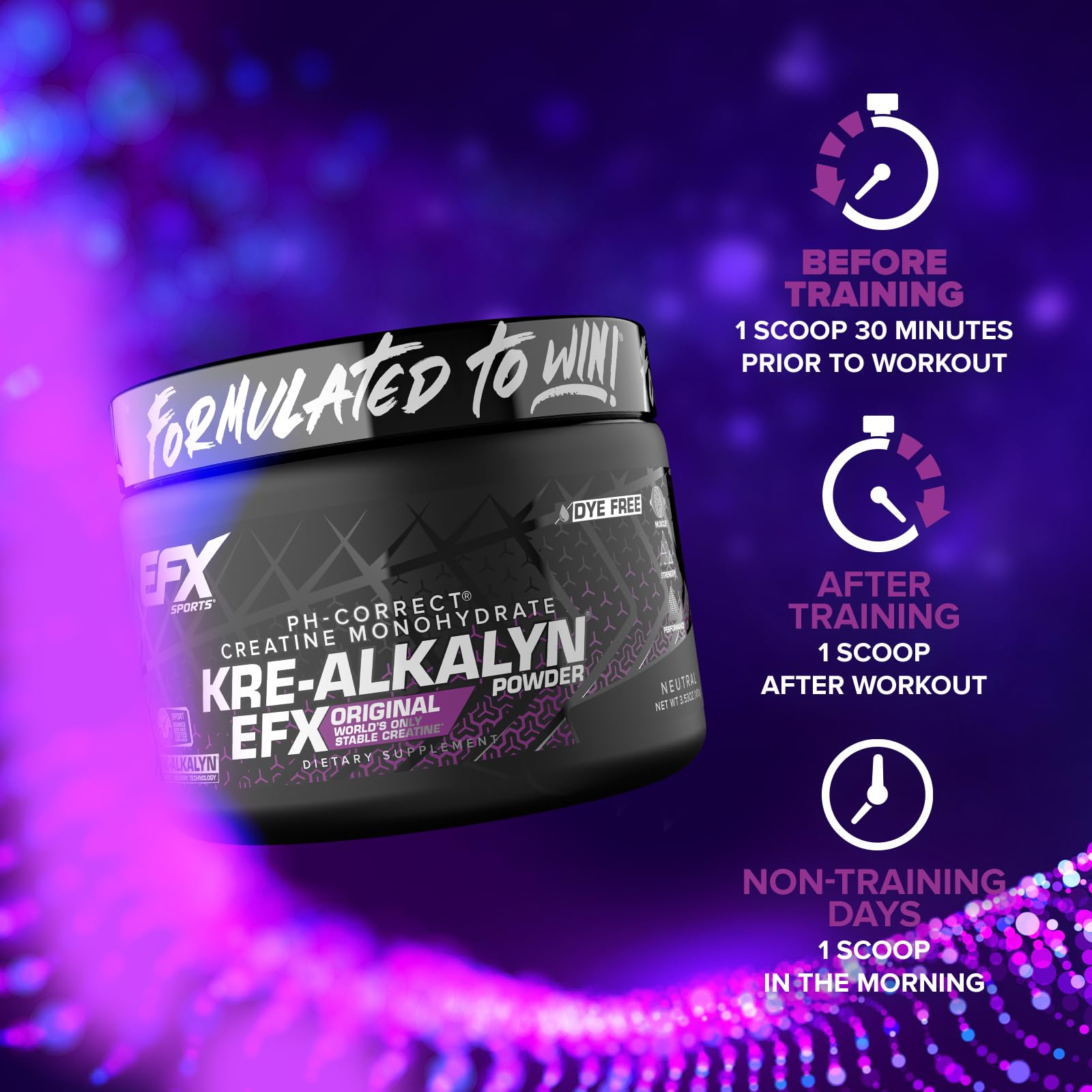 EFX Sports Kre-Alkalyn EFX Powder | pH Correct Creatine Monohydrate Powder Supplement | Strength, Muscle Growth & Performance | 66 Servings (Unflavored) EFX Sports Au supplements
