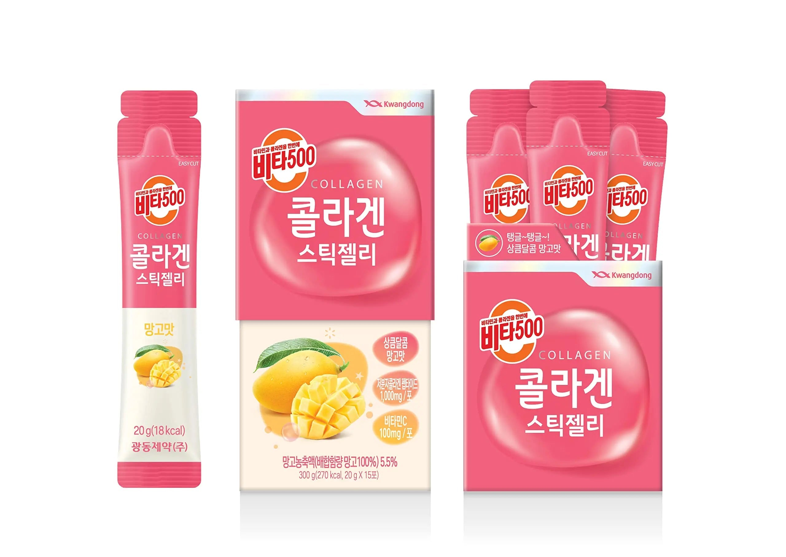 KWANGDONG Vita500 Mango Collagen Peptides Stick Jelly, with Vitamin C, to Support Skin KWANGDONG Au supplements