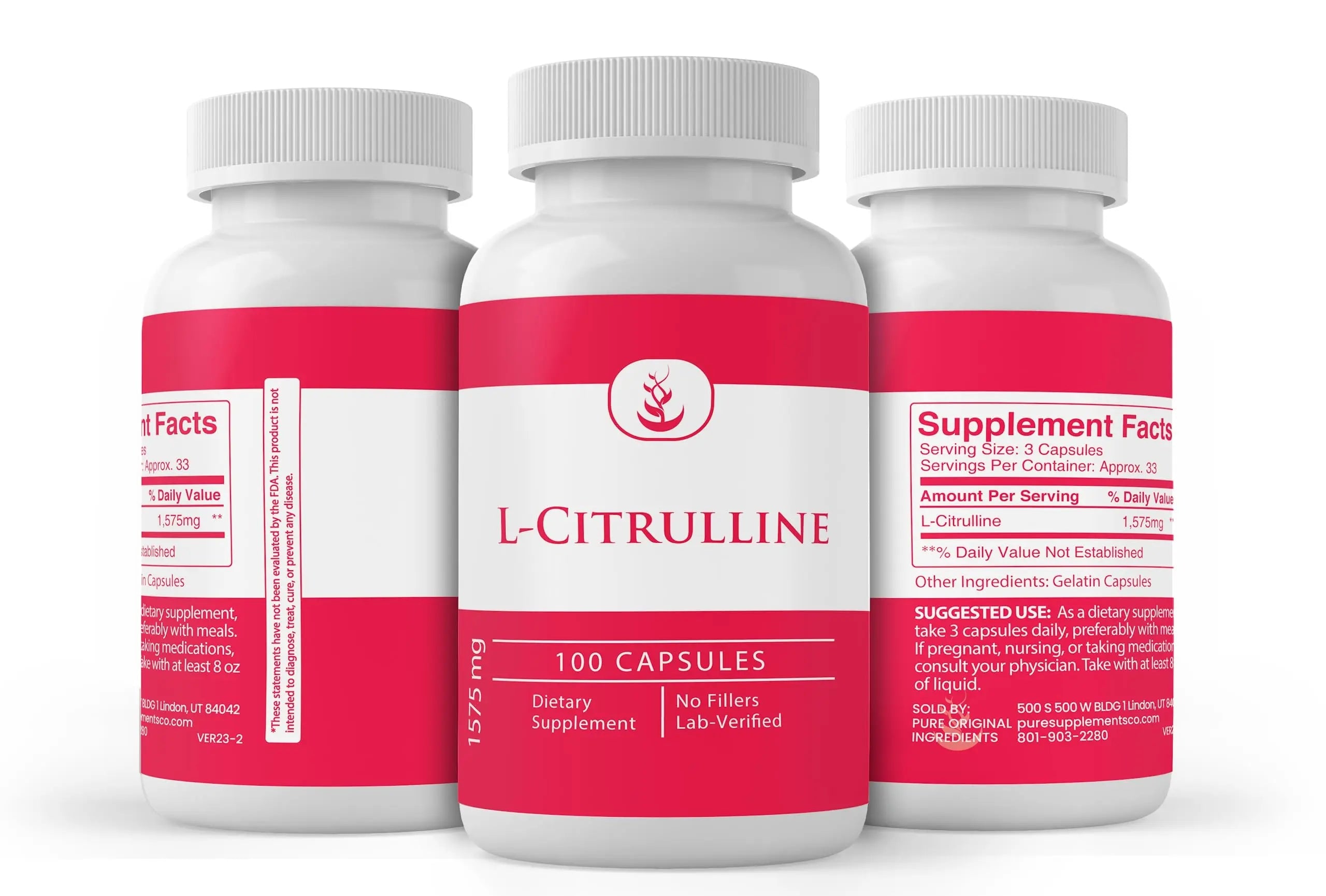 Pure Original Ingredients L-Citrulline, (100 Capsules) Always Pure, No Additives Or Fillers PURE ORIGINAL INGREDIENTS Au supplements