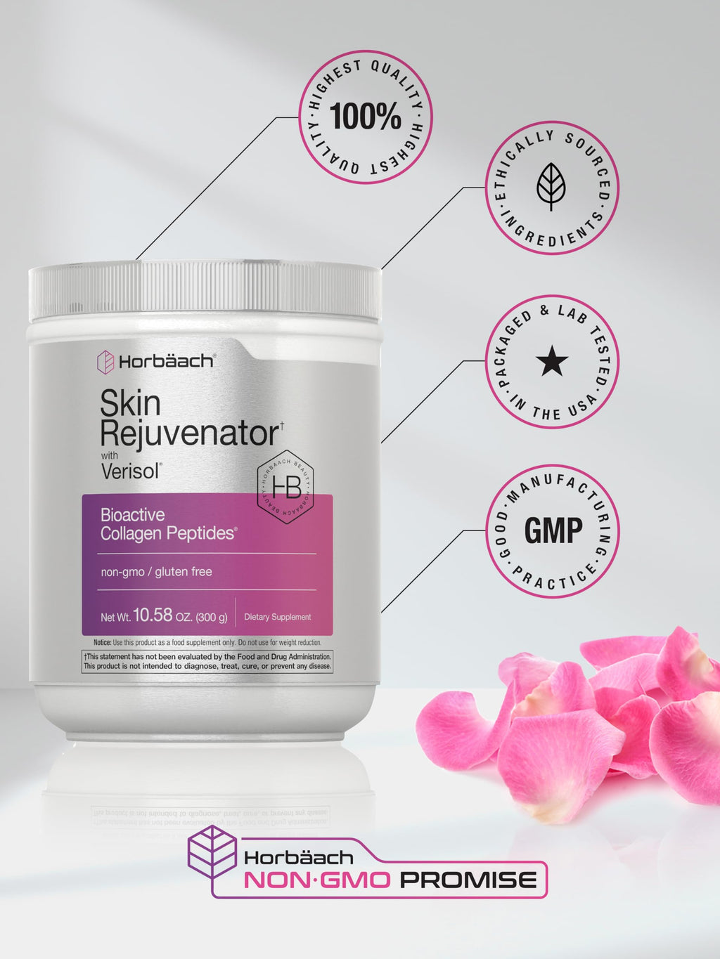 Horbäach Skin Rejuvenator with Verisol 10.58 oz | Bioactive Collagen Peptide Powder | Types I and III | Non GMO, Gluten Free Supplement Horbäach Au supplements