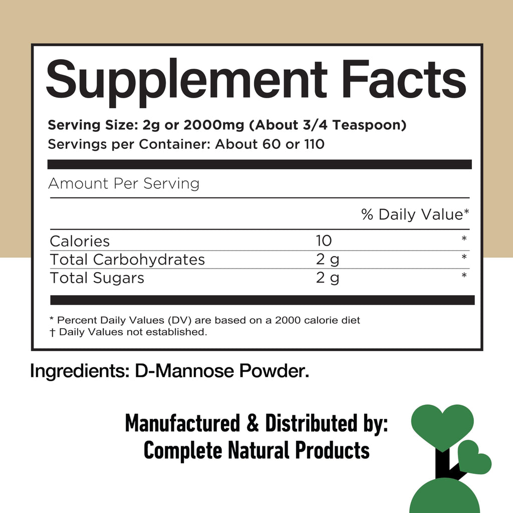 D Mannose Powder Supplement 8oz - Powder D Mannose for Urinary Tract & Bladder Health Support, Bulk Easy Mix Formula, 115 Servings, No Fillers, Non GMO & Gluten Free Support, Kosher Certified Made USA Complete Natural Products Au supplements