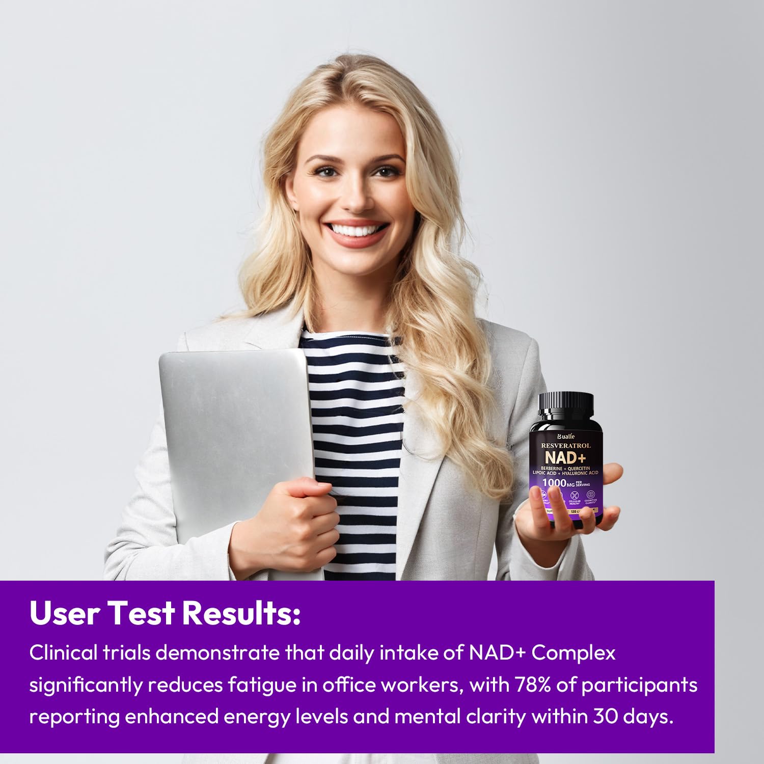 Bualle NAD Supplement, Liposomal NAD Resveratrol Supplement Contains Berberine, Alpha Lipoic Acid,Hyaluronic Acid & Quercetin - Joint Function& Support Anti-Aging,NMN Alternative -120 Capsules Bualle Au supplements