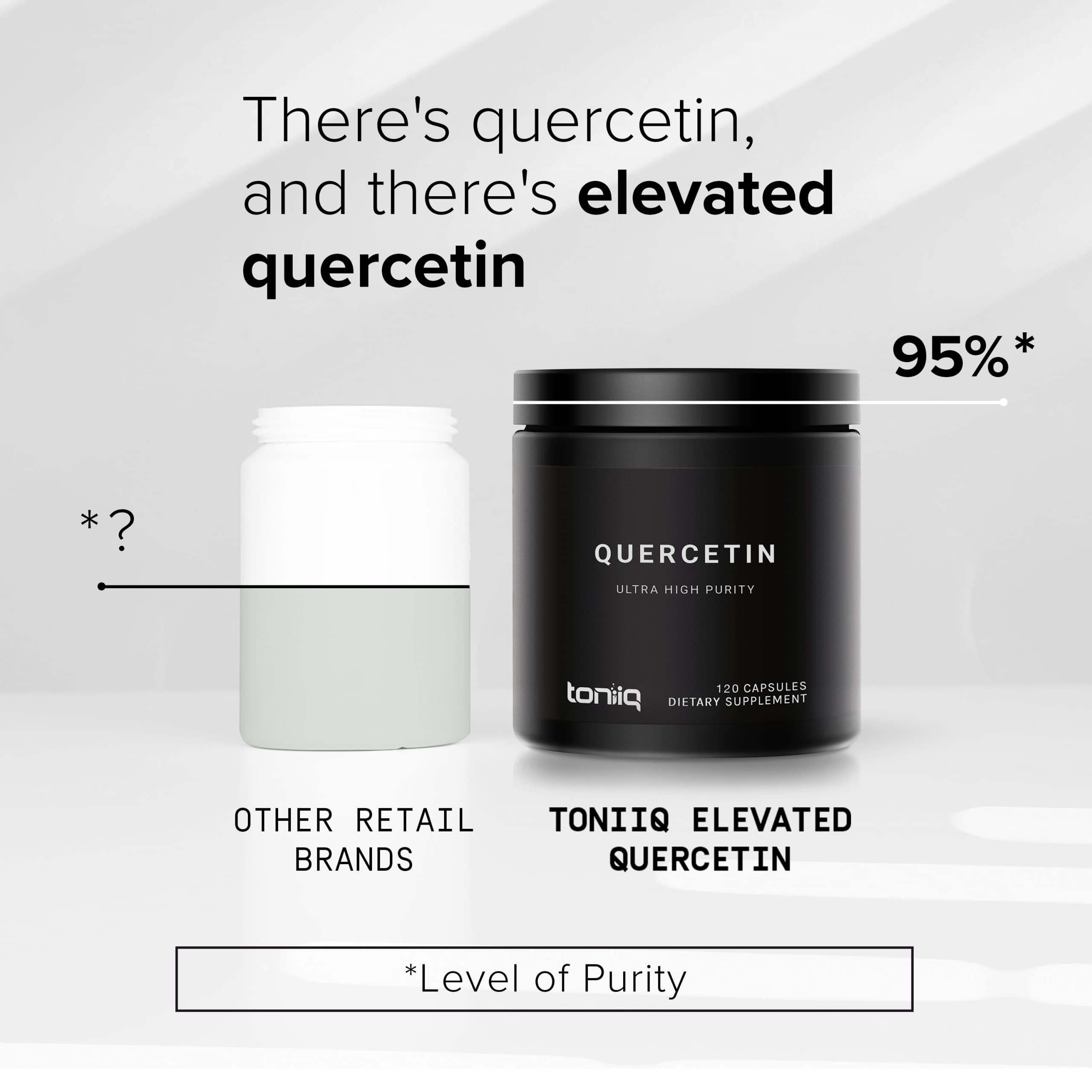 Toniiq Ultra High Purity Quercetin Capsules - 95%+ Highly Purified and Bioavailable - 1000mg Per Serving - 120 Capsules Quercetin Supplement Toniiq Au supplements