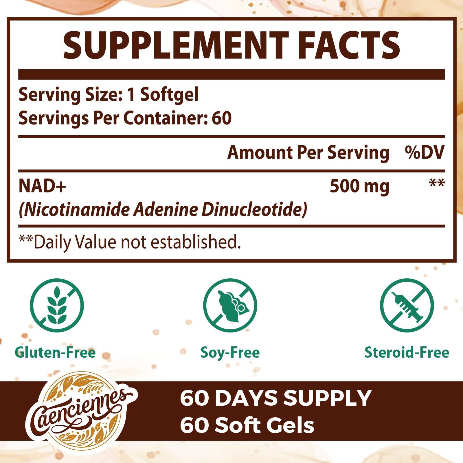 Liposomal NAD+ 500 MG Supplement, True NAD Plus Supplement, Superior Absorption, Boost NAD+ More Efficient Than Nicotinamide Riboside for Cellular Energy, Healthy Aging, 120 Serving Caenciennes Au supplements