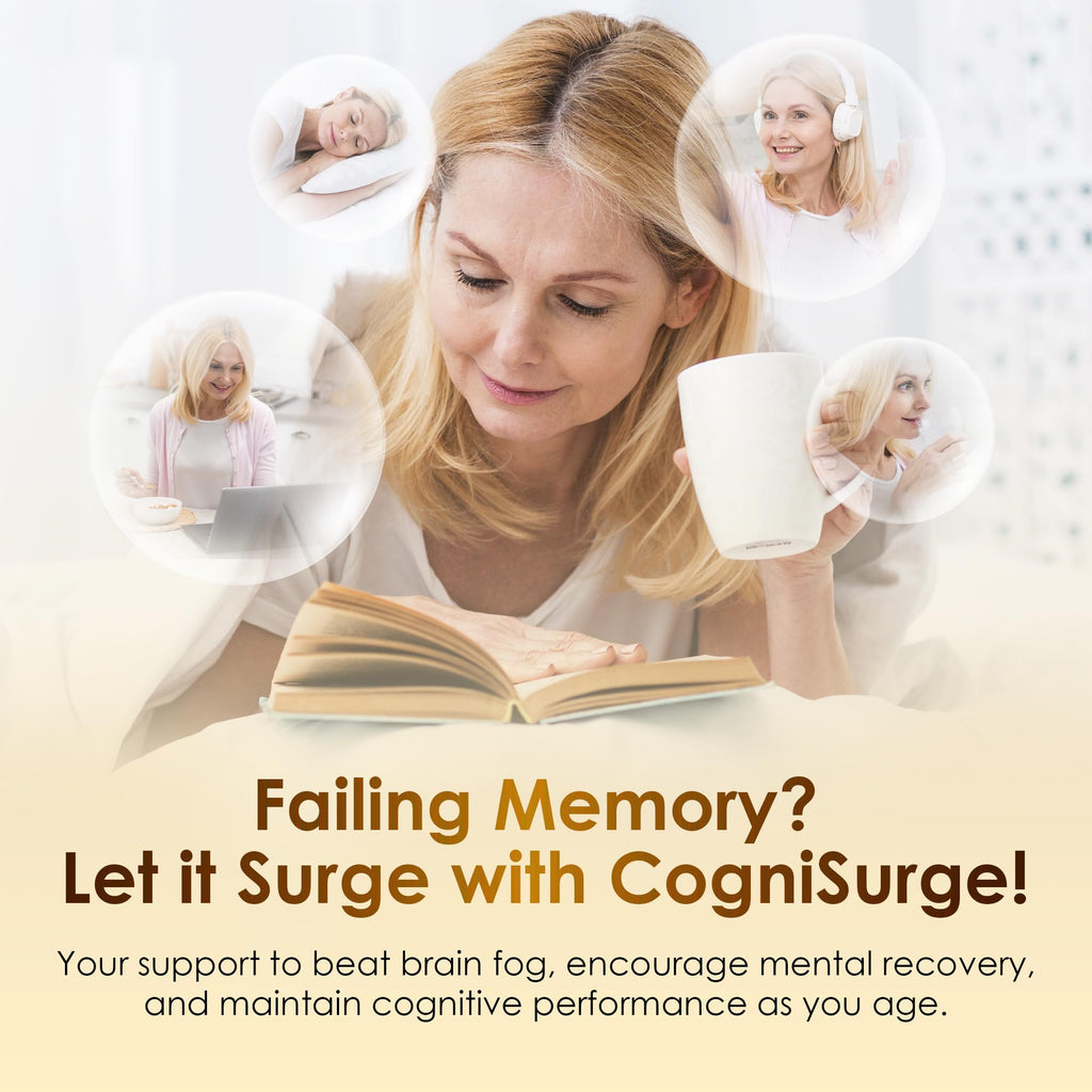 Nutraville CogniSurge Nootropics Brain Support Supplement for Memory and Focus - Nature-Powered Lion's Mane Supplement Capsules with Shilajit - No Caffeine or Stimulants - 30 Servings Nutraville Au supplements