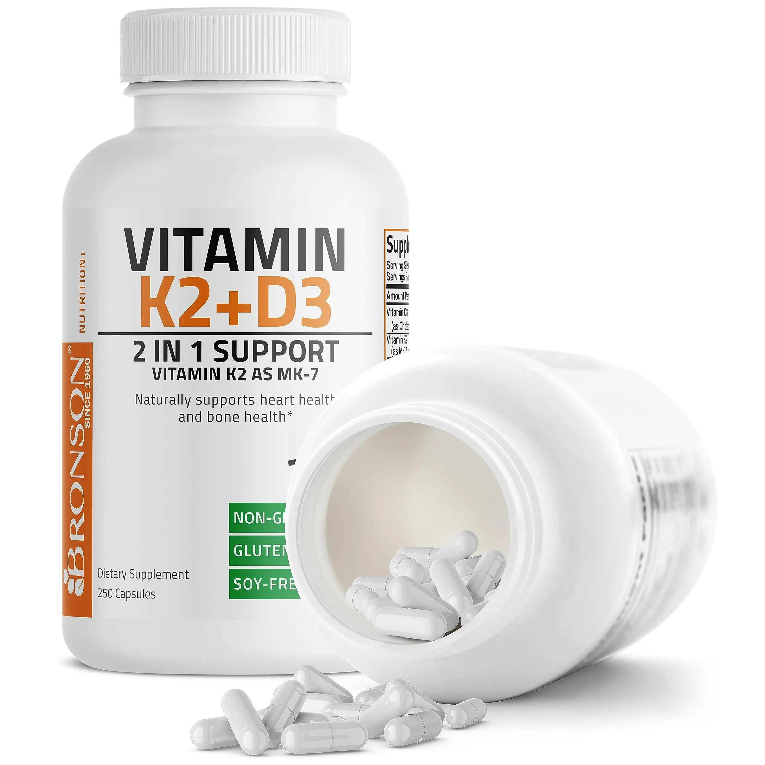 Bronson Vitamin K2 (MK7) with D3 Supplement Bone and Heart Health Non-GMO Bronson Au supplements