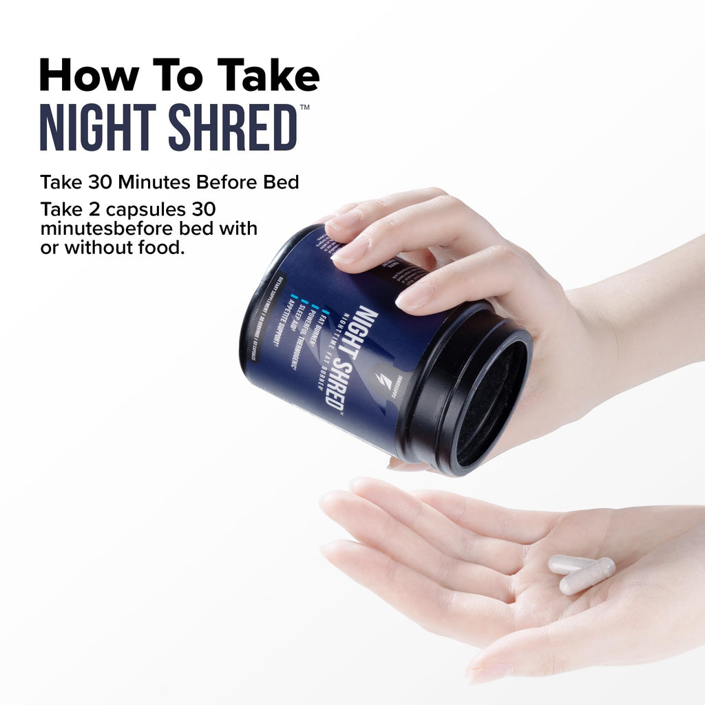 InnoSupps Night Shred Fat and Natural Sleep Support | Ashwaganda, 5-HTP, CLA, Melatonin | Appetite Suppressant