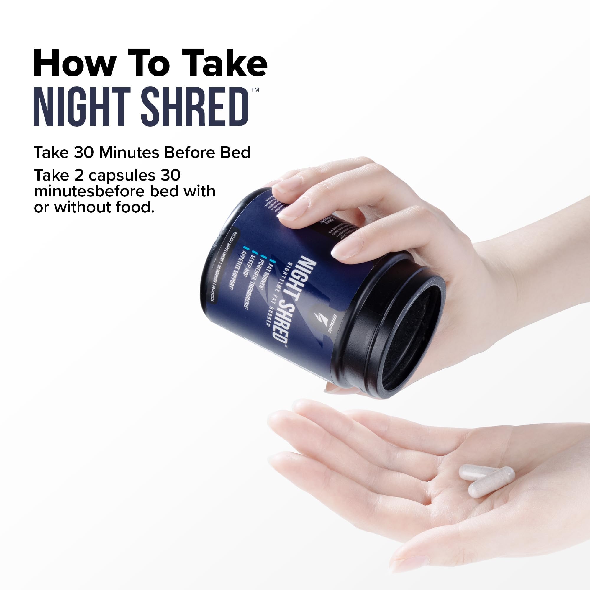 InnoSupps Night Shred Fat and Natural Sleep Support | Ashwaganda, 5-HTP, CLA, Melatonin | Appetite Suppressant