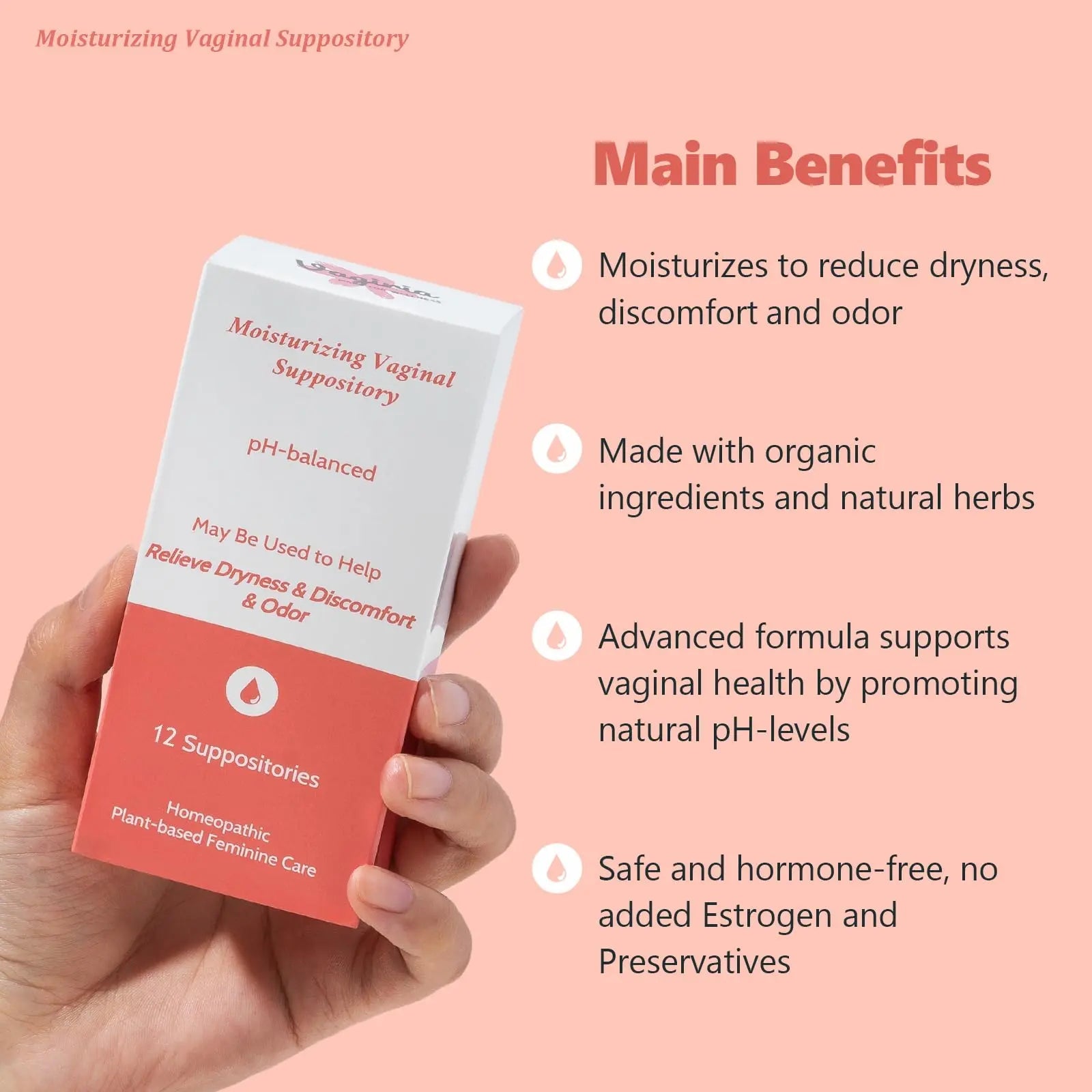Vaginal Moisturizing Suppositories for Lasting Hydration & Comfort | Balances pH, Soothes Dryness Vagiria Au supplements